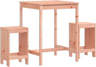 vidaXL Mesa Y Sillas De Jard&iacute;n 3 Pzas Madera Maciza Douglas Vidaxl