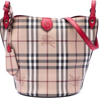 Burberry Pre-owned Burberry Haymarket Check Coated Canvas Lorne Bucket Bag Ladies LBEF91N57DLIFANN