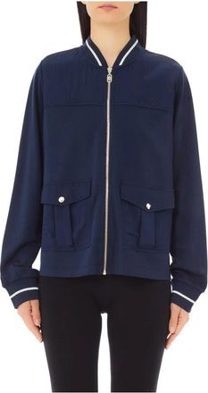 Liu Jo Bomberjack met Gestreepte Randen - Dames - Bomber jackets - Blauw - S - Jassen