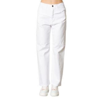 Jijil Rechte jeans - Dames - Jeans - Wit - Maat: W28 Katoen