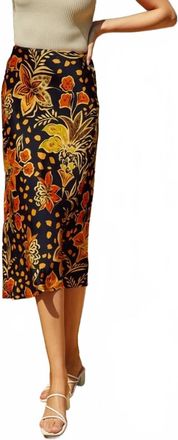 Dress Forum Floral Silk Skirt In Black