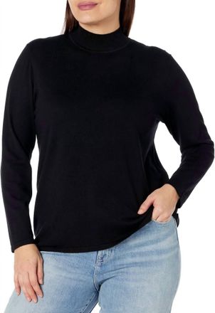 Multiples Mock-Neck Sweater In Black