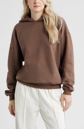BP. Relaxed Fleece Hoodie in Brown Quartz at Nordstrom, Size Xx-Small
