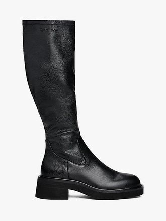 Tommy Hilfiger Leather Zip-Up Knee-High Boots