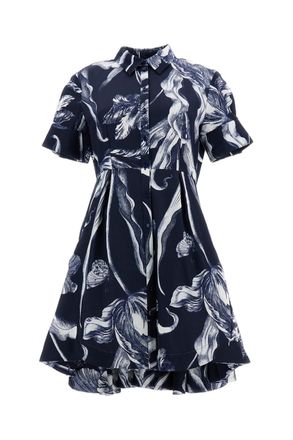 Erdem Knee-Length Mini Shirt Dress with Botanical Garden Print