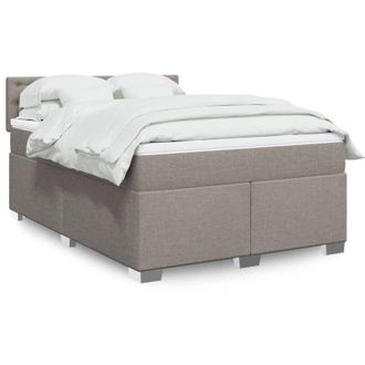 vidaXL Vidaxl - Cama Box Spring Con Colch&oacute;n Tela Gris Taupe 140x190 Cm