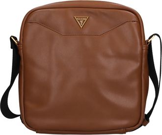 Guess Mestre Crossbody met Rits aan de Bovenkant - Heren - Schoudertassen - Bruin - ONE Size - Leer - Tassen