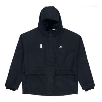 adidas Wj Wv Bond Jkt Sports hooded Logo Jacket Black H39218