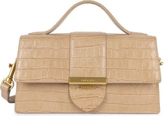 Lancaster Baguette Bag Croco Ily - Dames - Handtassen - Beige - ONE Size - Leer - Tassen
