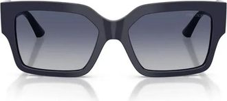 Jimmy Choo London Rechthoekige Zonnebril - Dames - Zonnebrillen - Zwart - 55 MM - Accessoires