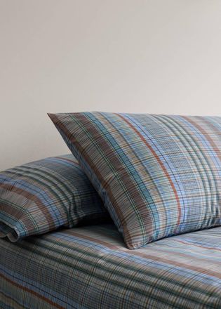 Mango Federa per cuscino per bambini in cotone percalle a quadri 50x75 cm blu - Home - 50x75cm - MANGO HOME