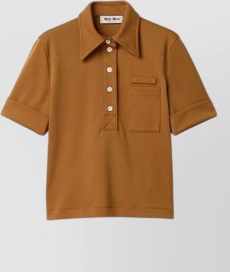 Miu Miu short sleeve shirt chest pocket folded cuffs