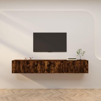 vidaXL Muebles Para Tv De Pared 3 Uds Roble Ahumado 80x34,5x40 Cm Vidaxl