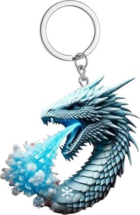 Generic Funny Dragon Keychain - Breathing Dragon Charm Bag Pendant | Unique Breathing Charm for Bags & Backpacks, School, Blue, Refer to description