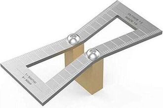 OEM Marcatore A Coda Di Rondine Per Falegnameria - Guida Per Incisione Con Scala 1:5-1:6 E 1:7-1:8 - Strumento Per Giunzioni A Coda Di Rondine - Argento