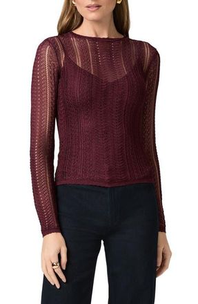 Paige Petra Pointelle Sweater in Black Cherry at Nordstrom, Size Small