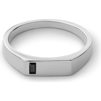 Miansai Valor Spinel Signet Ring in Sterling Silver/Brushed Black at Nordstrom, Size 10