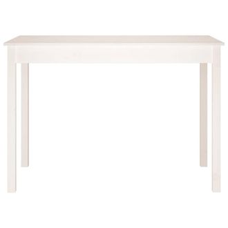 Berkfield Home Beautiful Dining Table White 110x55x75 cm Solid Wood Pine | Size: 110 x 55 x 75 cm
