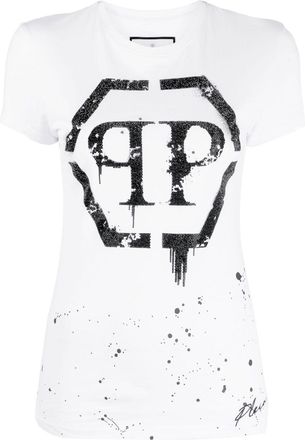 Philipp Plein Sexy Pure Fit Hexagon T-shirt - women - Cotton/Polyester/Elastane - L - White