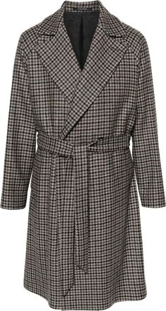 Tagliatore Hendricks houndstooth coat - men - Virgin Wool/Polyamide/Cupro - 50 - Neutrals