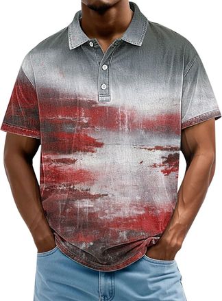 Generic Halloween Polo Shirts for Men Short Sleeve Funny Pumpkin Print Golf Shirt Breathable Quick Dry Sports Gym Workout Button Tee, Z02-Grey, 3XL