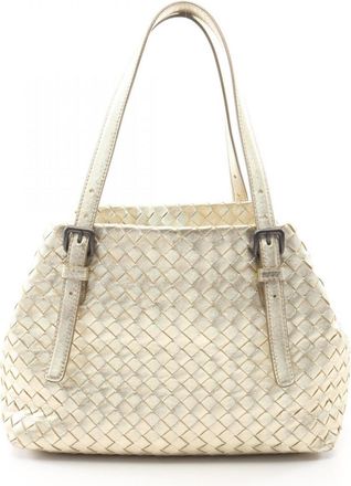 Bottega Veneta Gold Intrecciato Handbag Tote Bag (Pre-Owned)
