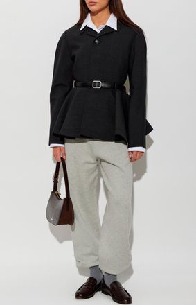 Ami Wool Jacket With Open Lapels, Womens, Grey