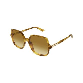 Chlo&eacute; Geometrische Zonnebril Vierkant - Dames - Accessoires - Bruin - Maat: 55 MM