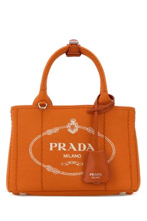 Prada Orange Logo Mini Tote