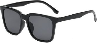 Generic Square Frame Mens Outdoor Sunglasses Vacation Driving Womens Decorative Sun Glasses(Black)