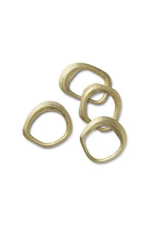 Ferm Living Flow Brass Napkin Rings, Set of 4