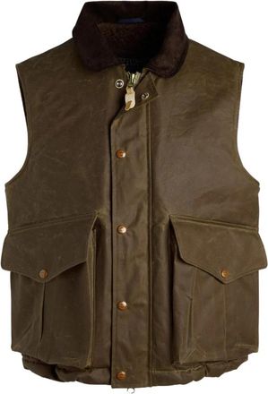 Manifattura Ceccarelli Gevoerde Alligator Vest - Heren - Bodywarmers - Bruin - 3XS - Katoen - Jassen