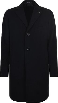 Tagliatore Cappotto in panno di lana vergine e cashmere - Heren - Mantel - Zwart - 2XL - Wol - Jassen