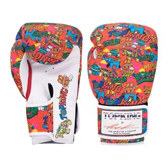 OEM Guantoni Da Boxe Muay Thai Top King X Puck, Rossi, 14 Oz