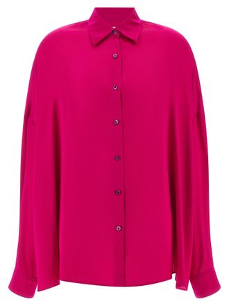Dries Van Noten Fuchsia Silk Womens Blouse