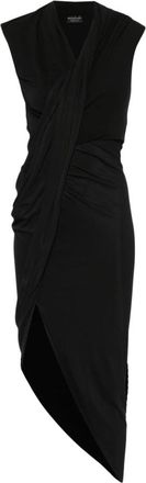 Balenciaga Zwarte V-hals Asymmetrische Jurk - Dames - Casual kleedjes - Zwart - 3XS - Kleedjes
