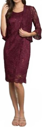 EVA Mother Of The Bride 2 Piece Dress In Burgundy