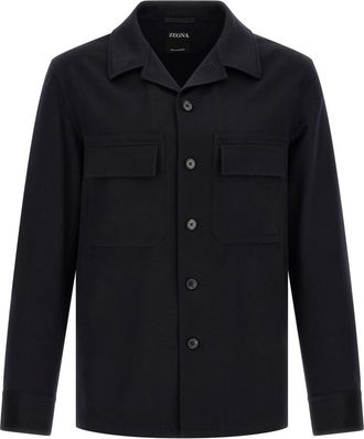Ermenegildo Zegna Dark Blue Straight Overshirt