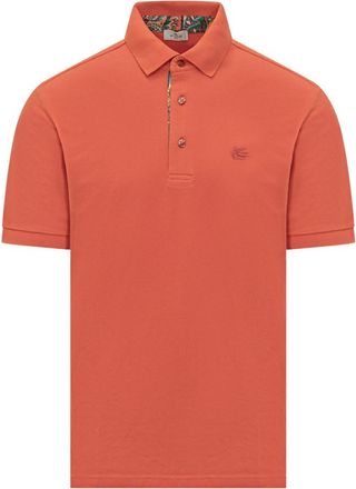 Etro Red Solid Shirt Collar Polo