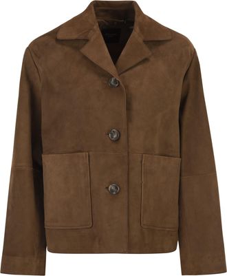 Max Mara Weekend Maxmara Wkdpalchi Suede Crop Jacket