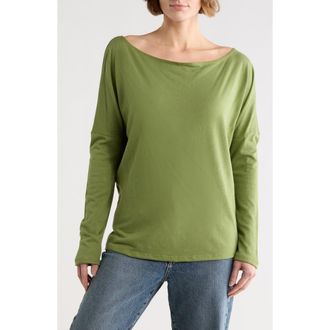 Go Couture Boat Neck Dolman Sleeve Sweater in Aventurine at Nordstrom Rack, Size X-Large