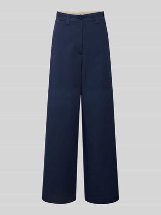 Max Mara Relaxed Fit Weite Hose aus reiner Baumwolle Modell ALFEO in Marine, Gr&ouml;&szlig;e 34