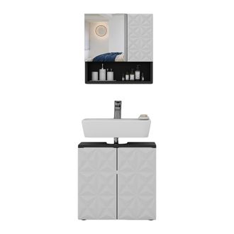 Vicco Conjunto De Muebles De Ba&ntilde;o Edge, Negro, 2 Piezas