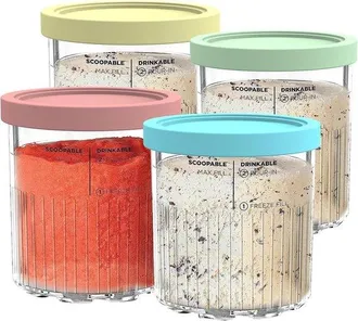 OEM Vasos Para Helado, Vasos Ninja Creami Deluxe, 4 Piezas, Compatibles Con Nc501 Y Nc500, Aptos Para Lavavajillas
