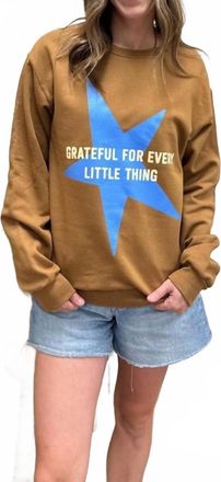 Moda Collection Grateful Every Little Thing Sweatshirt In Brown
