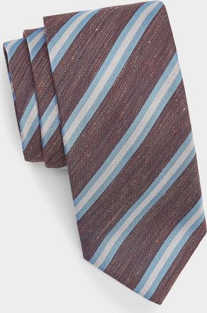 Canali Men & apos;s Striped Woven Silk Tie