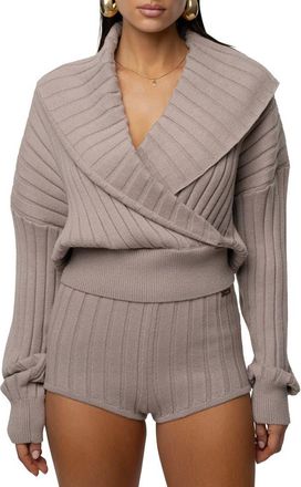 JLUXLABEL Ease Forward Knit Top in Taupe at Nordstrom, Size X-Large