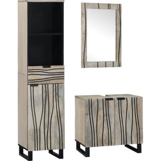 vidaXL Vidaxl - Juego De Muebles De Ba&ntilde;o 3 Pcs Blanco 38 X 33 X 160 Cm