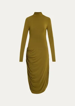 Proenza Schouler Imogen Draped Turtleneck Dress