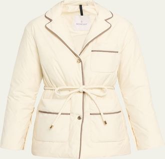 Moncler Tieche Belted Mid-Length Down Jacket